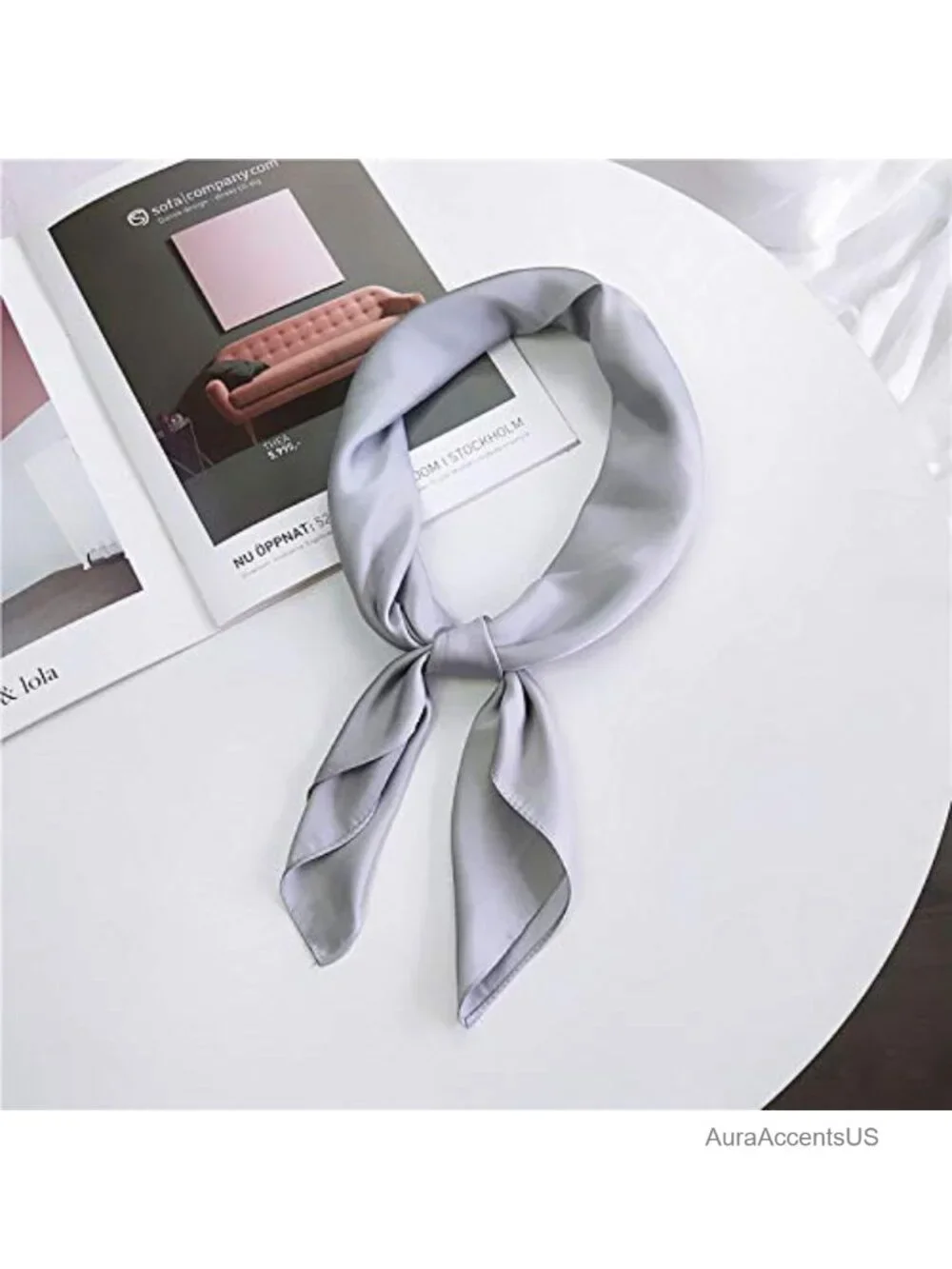 Square Fashion Scarves Set of 6 Silky Polyester Neck Scarf Handkerchief